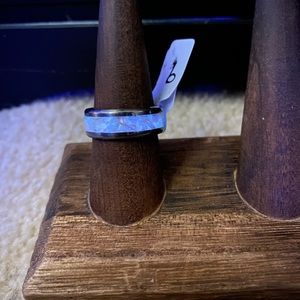 White Fire opal and glowstone ring